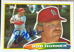 ボブ・ホーナー サイン入り 1988 トップス ビッグ ベースボール カード - セントルイス カージナルス