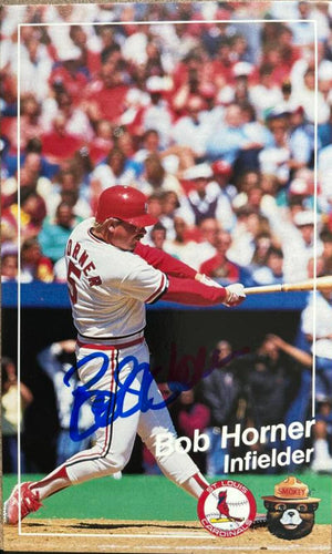 Bob Horner Signed 1988 Smokey the Bear Baseball Card - St Louis Cardinals