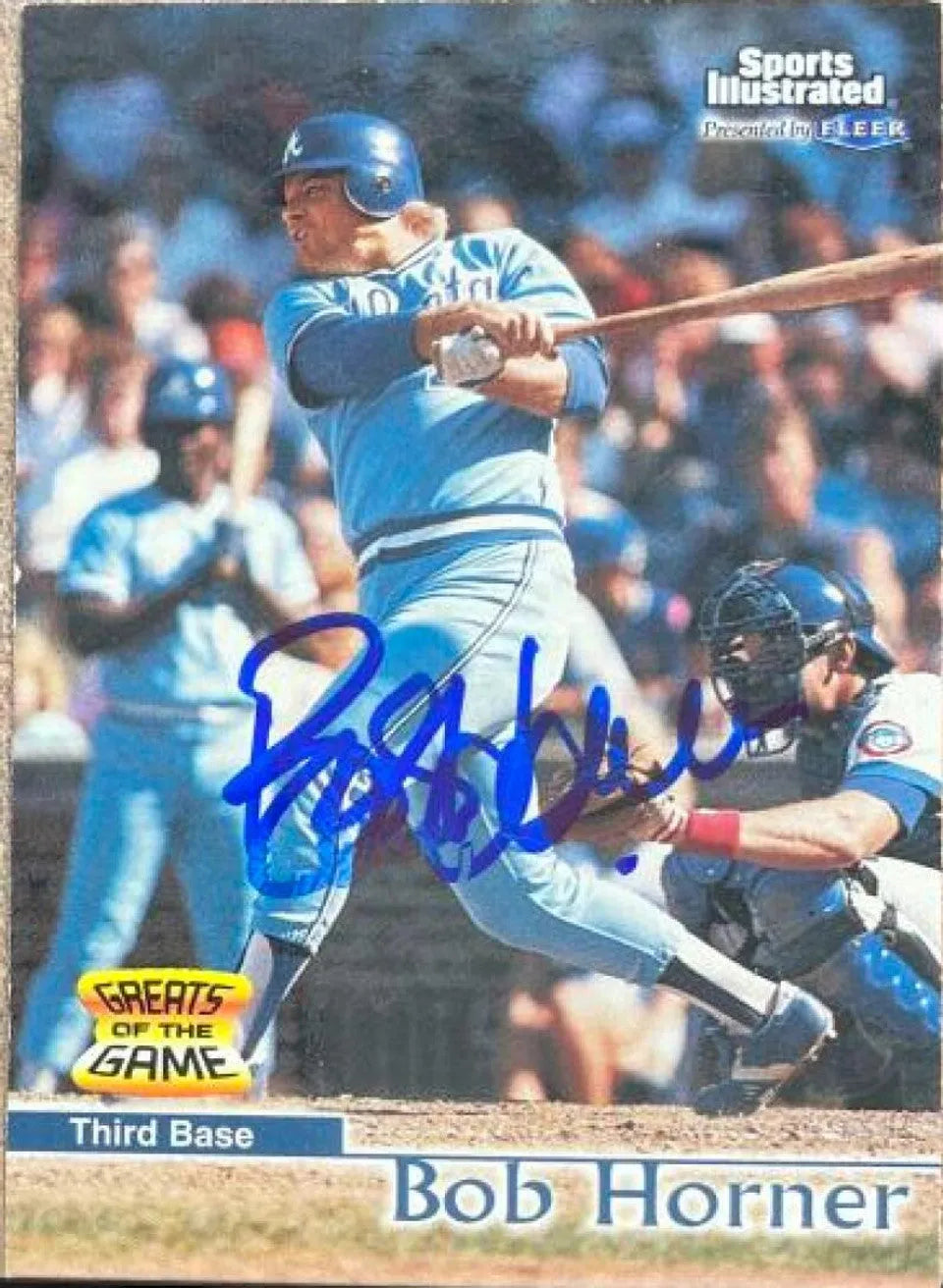 Bob Horner Signed 1999 Sports Illustrated Greats of the Game Baseball Card - Atlanta Braves