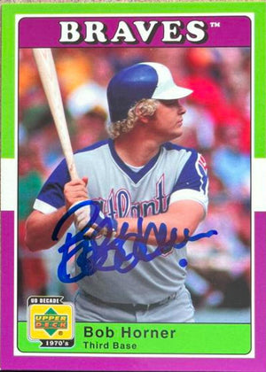 Bob Horner Signed 2001 Upper Deck Decade 1970's Baseball Card - Atlanta Braves #48