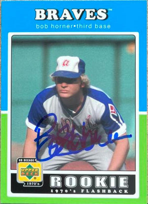 Bob Horner Signed 2001 Upper Deck Decade 1970's Baseball Card - Atlanta Braves #95