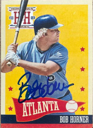 Bob Horner Signed 2013 Panini Hometown Heroes Baseball Card - Atlanta Braves
