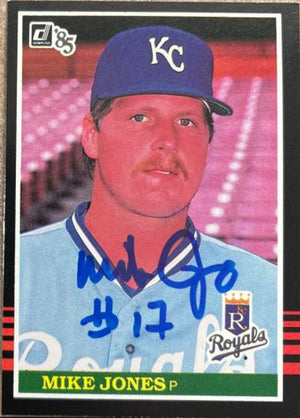 マイク・ジョーンズが署名した 1985 年ドンラス ベースボール カード - カンザスシティ ロイヤルズ