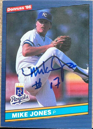 Mike Jones Signed 1986 Donruss Baseball Card - Kansas City Royals
