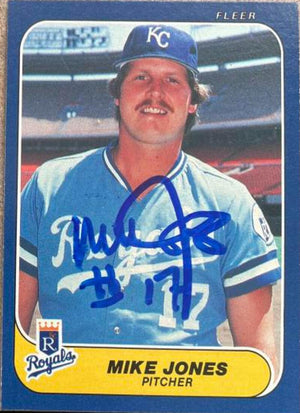 マイク・ジョーンズが署名した 1986 年のフリーア ベースボール カード - カンザスシティ ロイヤルズ
