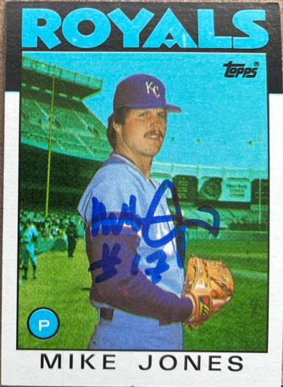 Mike Jones Signed 1986 Topps Baseball Card - Kansas City Royals