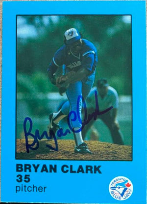 ブライアン・クラークが署名した 1984 年の防火ベースボールカード - トロント・ブルージェイズ