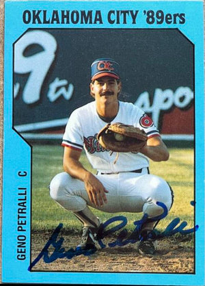 ジェノ ペトラッリ サイン入り 1985 TCMA ベースボール カード - オクラホマシティー 89ers