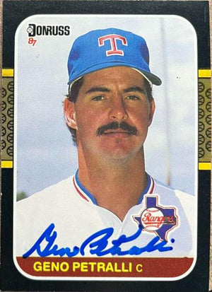 Geno Petralli Signed 1987 Donruss Baseball Card - Texas Rangers