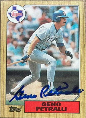 Geno Petralli Signed 1987 Topps Baseball Card - Texas Rangers