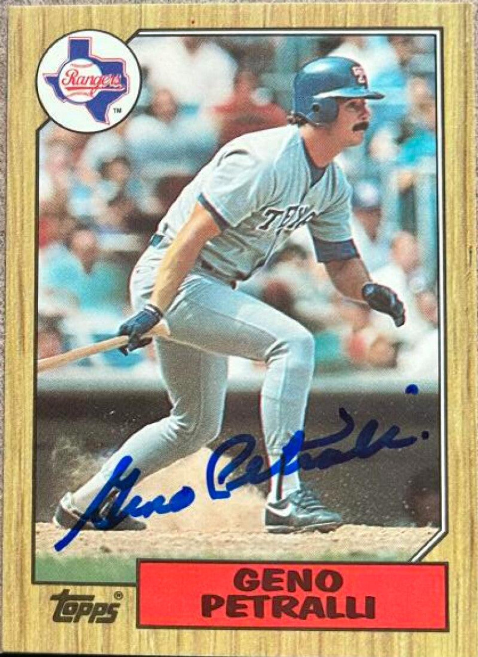 Geno Petralli Signed 1987 Topps Tiffany Baseball Card - Texas Rangers