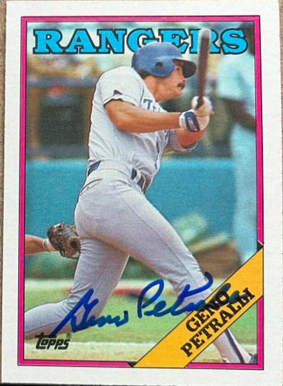 Geno Petralli Signed 1988 Topps Baseball Card - Texas Rangers