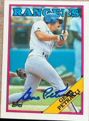 Geno Petralli Signed 1988 Topps Tiffany Baseball Card - Texas Rangers