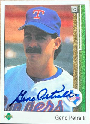 Geno Petralli Signed 1989 Upper Deck Baseball Card - Texas Rangers