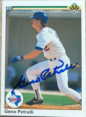 Geno Petralli Signed 1990 Upper Deck Baseball Card - Texas Rangers
