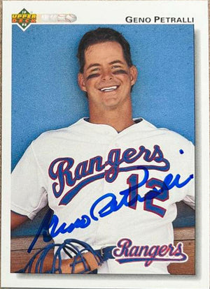 Geno Petralli Signed 1992 Upper Deck Baseball Card - Texas Rangers