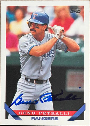 Geno Petralli Signed 1993 Topps Baseball Card - Texas Rangers