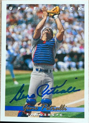 Geno Petralli Signed 1993 Upper Deck Baseball Card - Texas Rangers