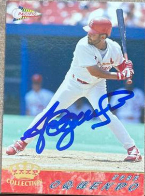 Jose Oquendo Signed 1994 Pacific Baseball Card - St Louis Cardinals