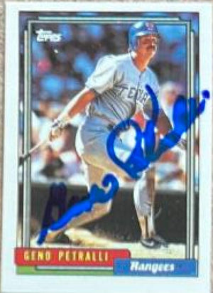 Geno Petralli Signed 1992 Topps Micro Baseball Card - Texas Rangers