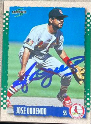 Jose Oquendo Signed 1995 Score Baseball Card - St Louis Cardinals