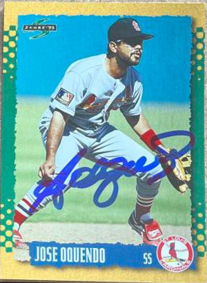 Jose Oquendo Signed 1995 Score Gold Rush Baseball Card - St Louis Cardinals