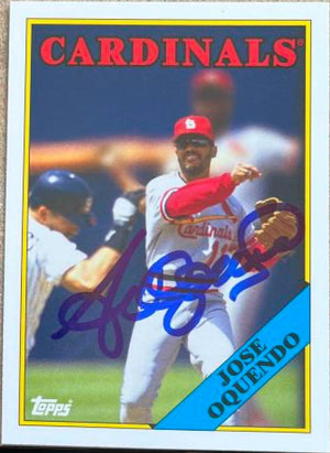 Jose Oquendo Signed 2012 Topps Archives Baseball Card - St Louis Cardinals