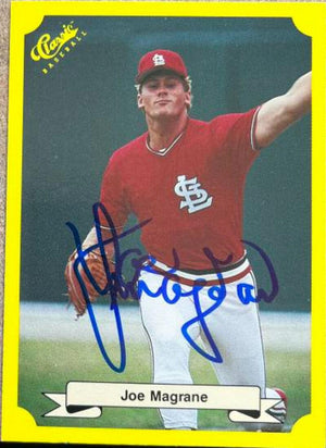 Joe Magrane Signed 1987 Classic Update Yellow Baseball Card - St Louis Cardinals (Green Back)