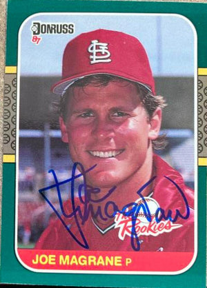 Joe Magrane Signed 1987 Donruss Rookies Baseball Card - St Louis Cardinals