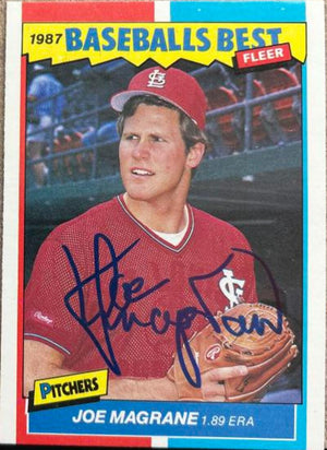 ジョー・マグレインが 1987 年フリーア ベースボールズ ベスト ベースボール カードに署名 - セントルイス カージナルス