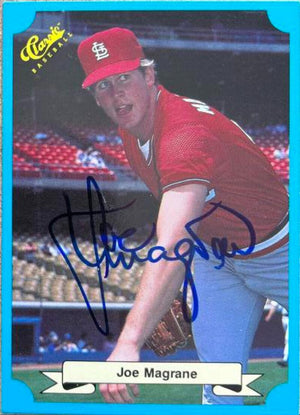 Joe Magrane Signed 1988 Classic Blue Baseball Card - St Louis Cardinals