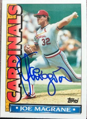 ジョー・マグレイン サイン入り 1990 Topps TV ベースボールカード - セントルイス・カージナルス