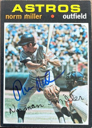 Norm Miller Signed 1971 Topps Baseball Card - Houston Astros