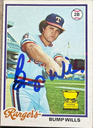 Bump Wills Signed 1978 O-Pee-Chee Baseball Card - Texas Rangers