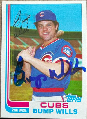 Bump Wills Signed 1982 Topps Traded Baseball Card - Chicago Cubs
