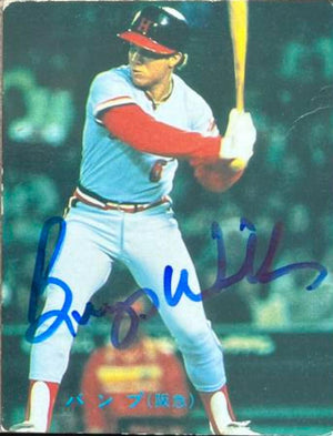 Bump Wills Signed 1983 Calbee Baseball Card - Hankyu Braves #184