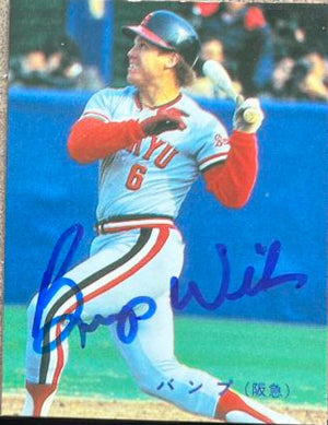 Bump Wills Signed 1983 Calbee Baseball Card - Hankyu Braves #306