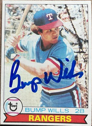 Bump Wills Signed 1979 Topps Baseball Card - Texas Rangers