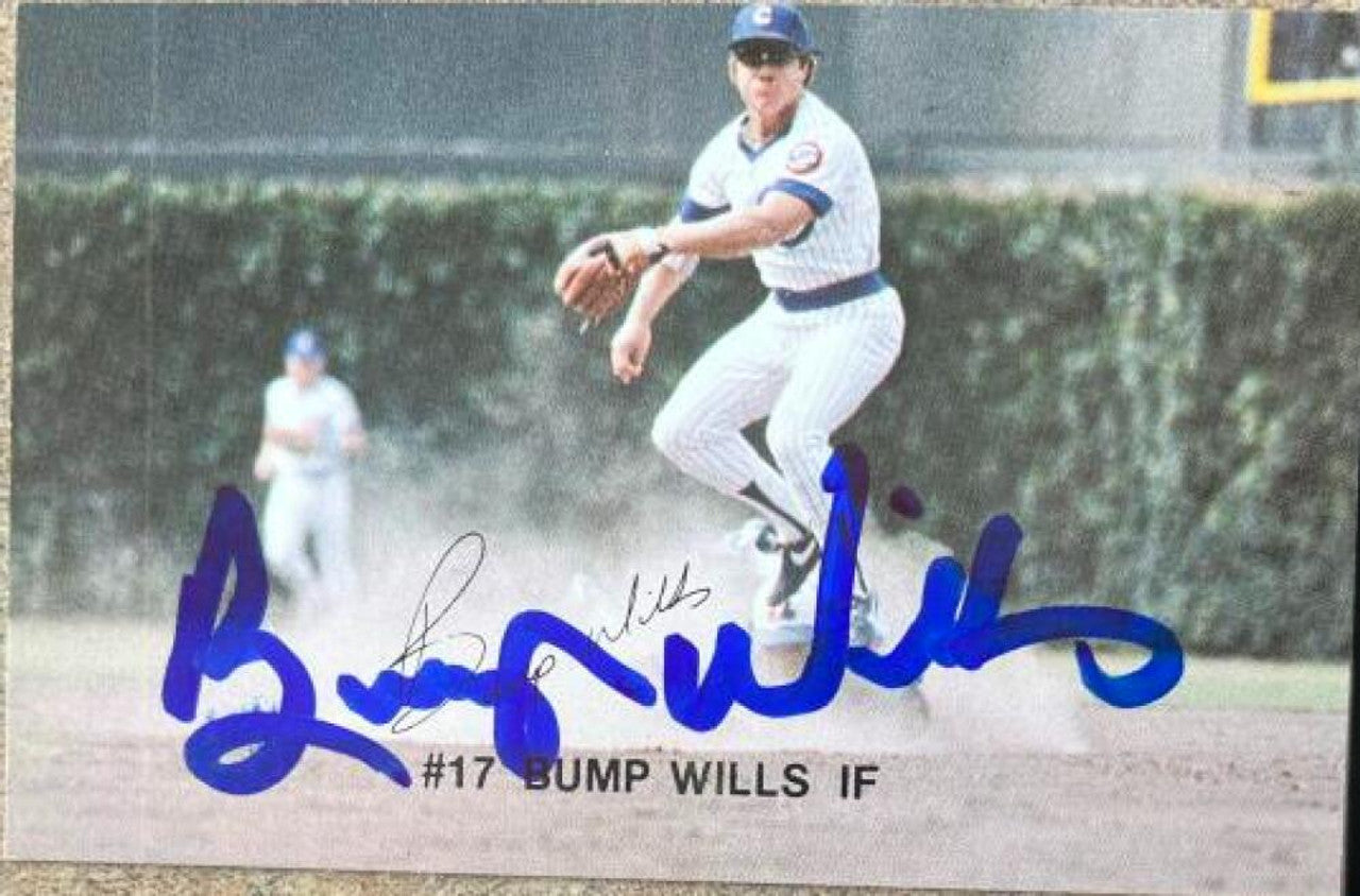 Bump Wills Signed 1982 Red Lobster Baseball Card - Chicago Cubs
