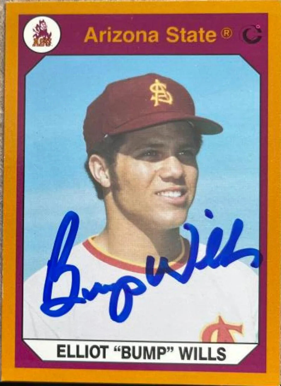 Bump Wills Signed 1990-91 Collegiate Collection Baseball Card - Arizona State Sun Devils