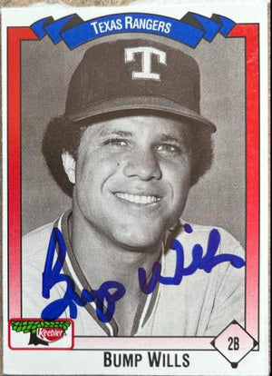 Bump Wills Signed 1993 Keebler Baseball Card - Texas Rangers