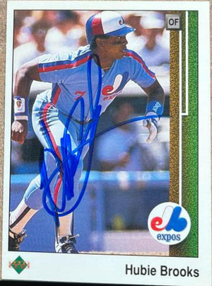 Hubie Brooks Signed 1989 Upper Deck Baseball Card - Montreal Expos