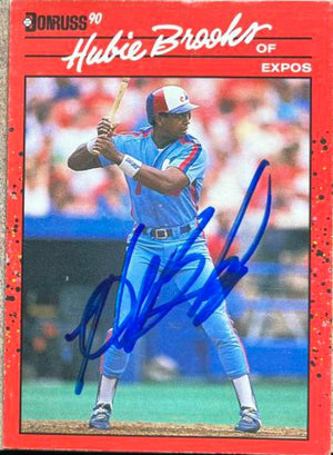 Hubie Brooks Signed 1990 Donruss Baseball Card - Montreal Expos