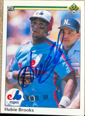 Hubie Brooks Signed 1990 Upper Deck Baseball Card - Montreal Expos