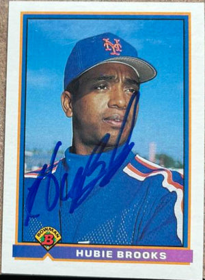 Hubie Brooks Signed 1991 Bowman Baseball Card - New York Mets