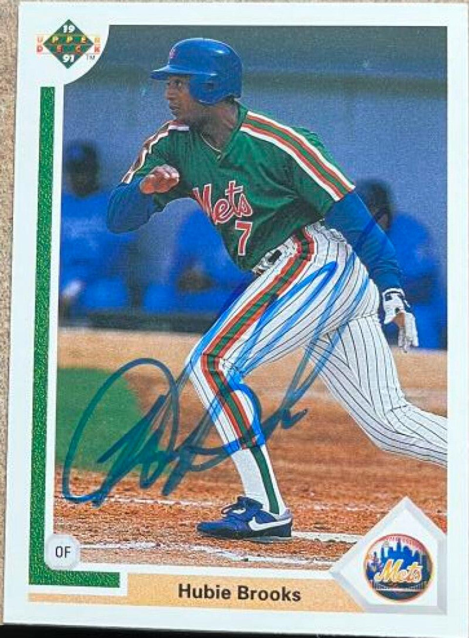 Hubie Brooks Signed 1991 Upper Deck Baseball Card - New York Mets