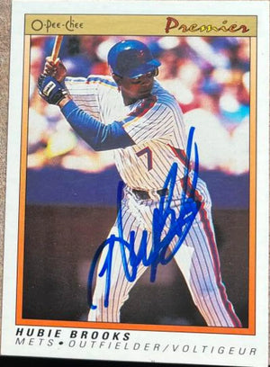 Hubie Brooks Signed 1991 O-Pee-Chee Premier Baseball Card - New York Mets