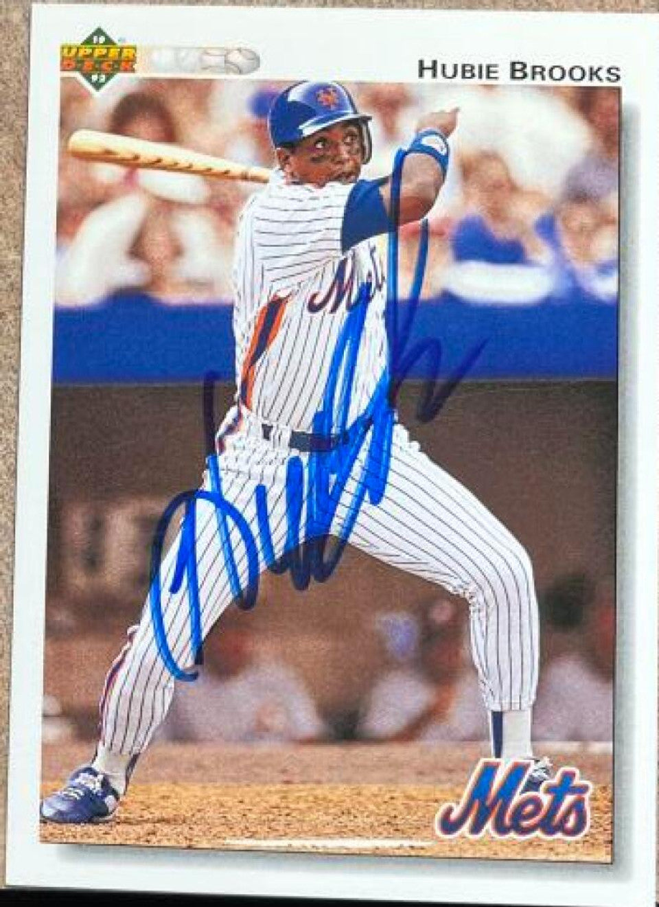 Hubie Brooks Signed 1992 Upper Deck Baseball Card - New York Mets