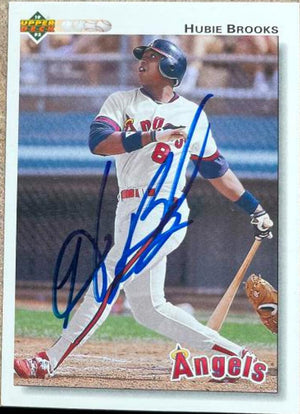Hubie Brooks Signed 1992 Upper Deck Baseball Card - California Angels