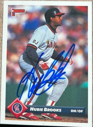 Hubie Brooks Signed 1993 Donruss Baseball Card - California Angels